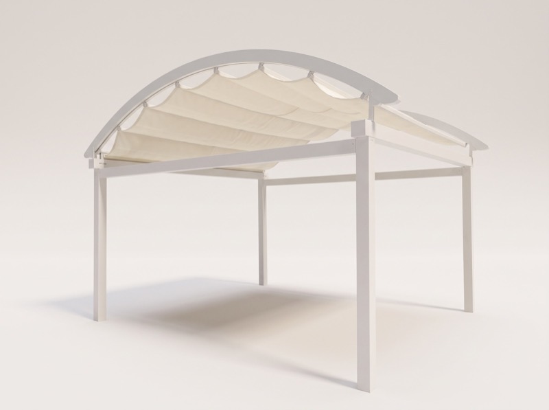 Productrender van het systeem: Pergola met doek Pearl