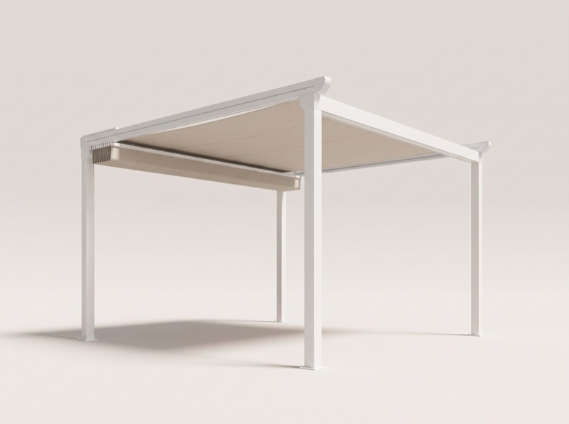 Productrender van het systeem: Pergola met doek Ruby